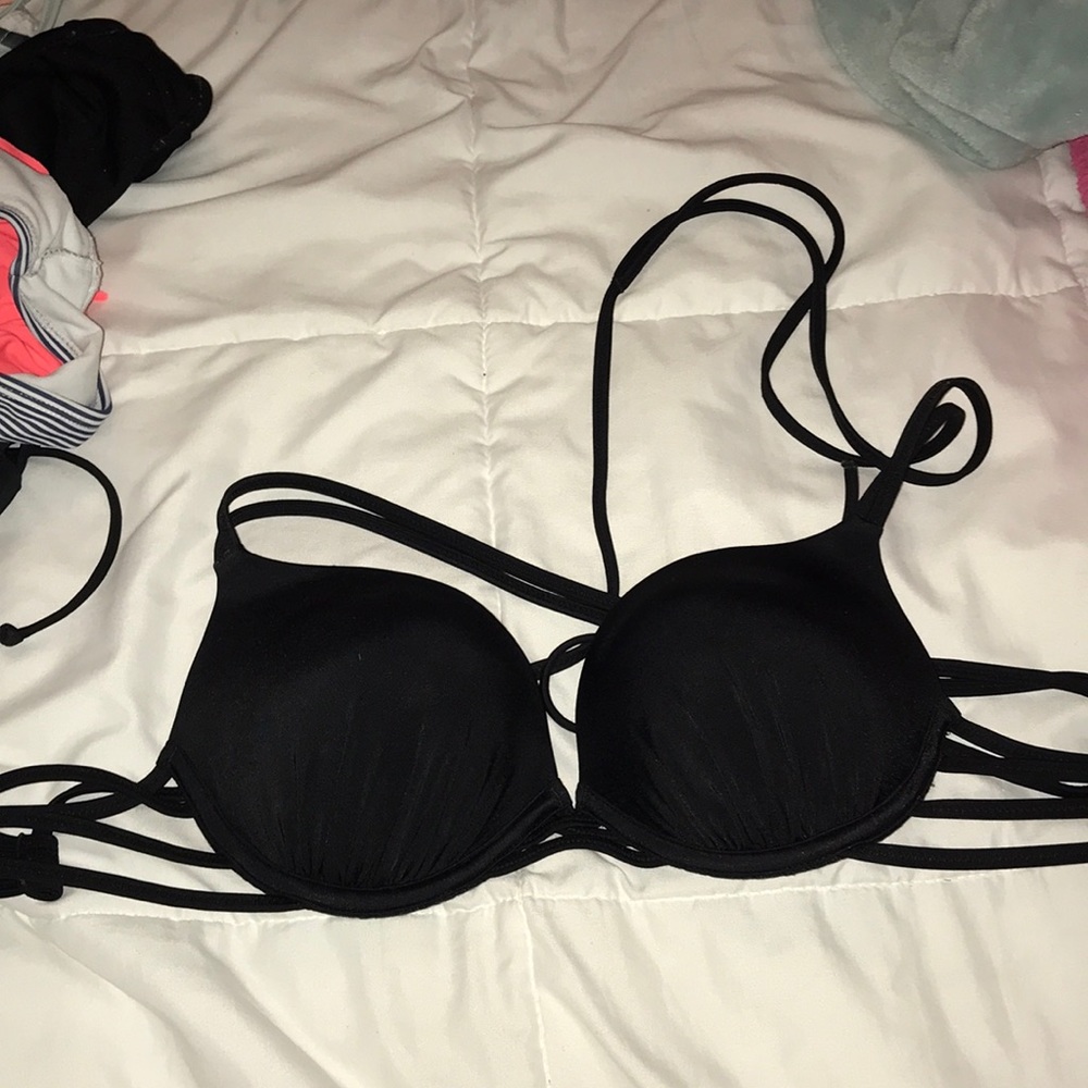 black bathing suit top